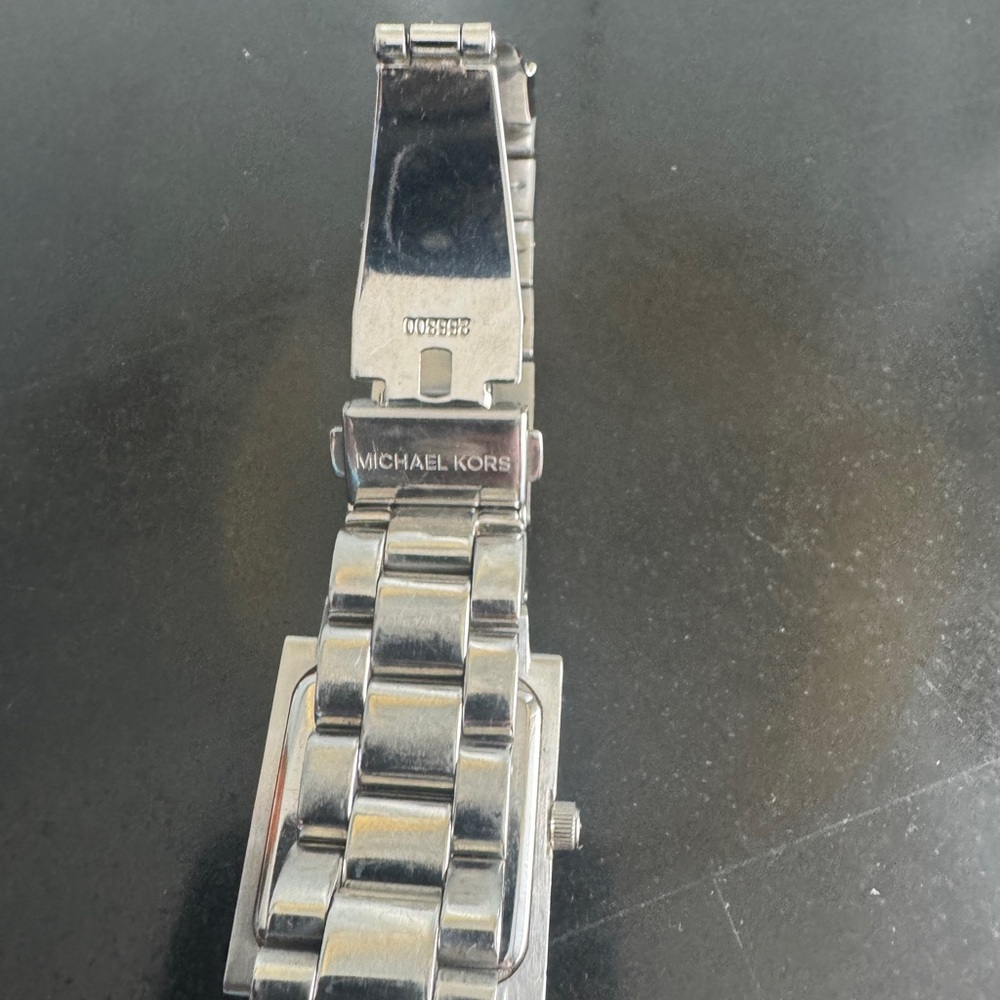 Michael Kors Silver-tone Crystal Accent Square Dial Bracelet Watch - Picture 5 of 7